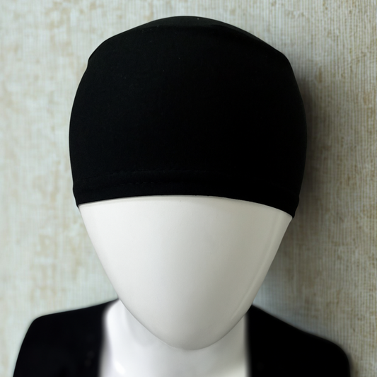 Black Cotton Hijab Cap