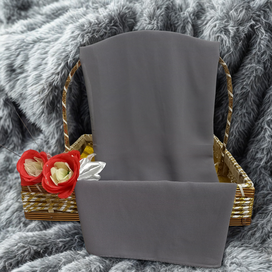 Soft Grey China Chiffon Georgette Scarf