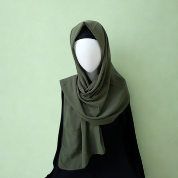 Olive Green Imported China Chiffon Georgette Scarf