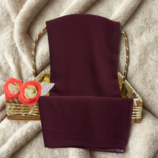 Burgundy Imported China Chiffon Georgette Scarf