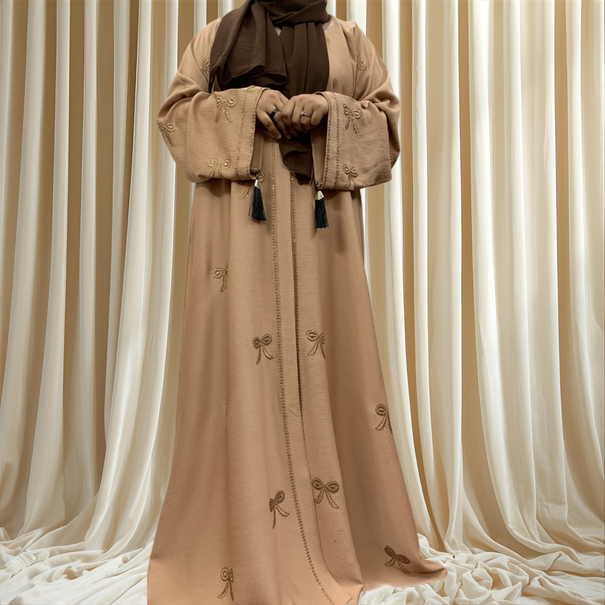 Bow Embroidery Abaya