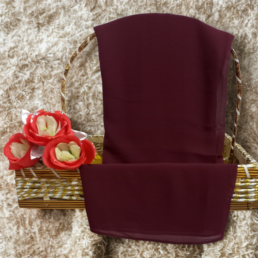 Maroon China Chiffon Georgette Scarf
