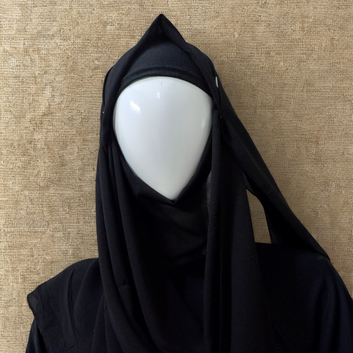 Black Imported China Chiffon Georgette Scarf
