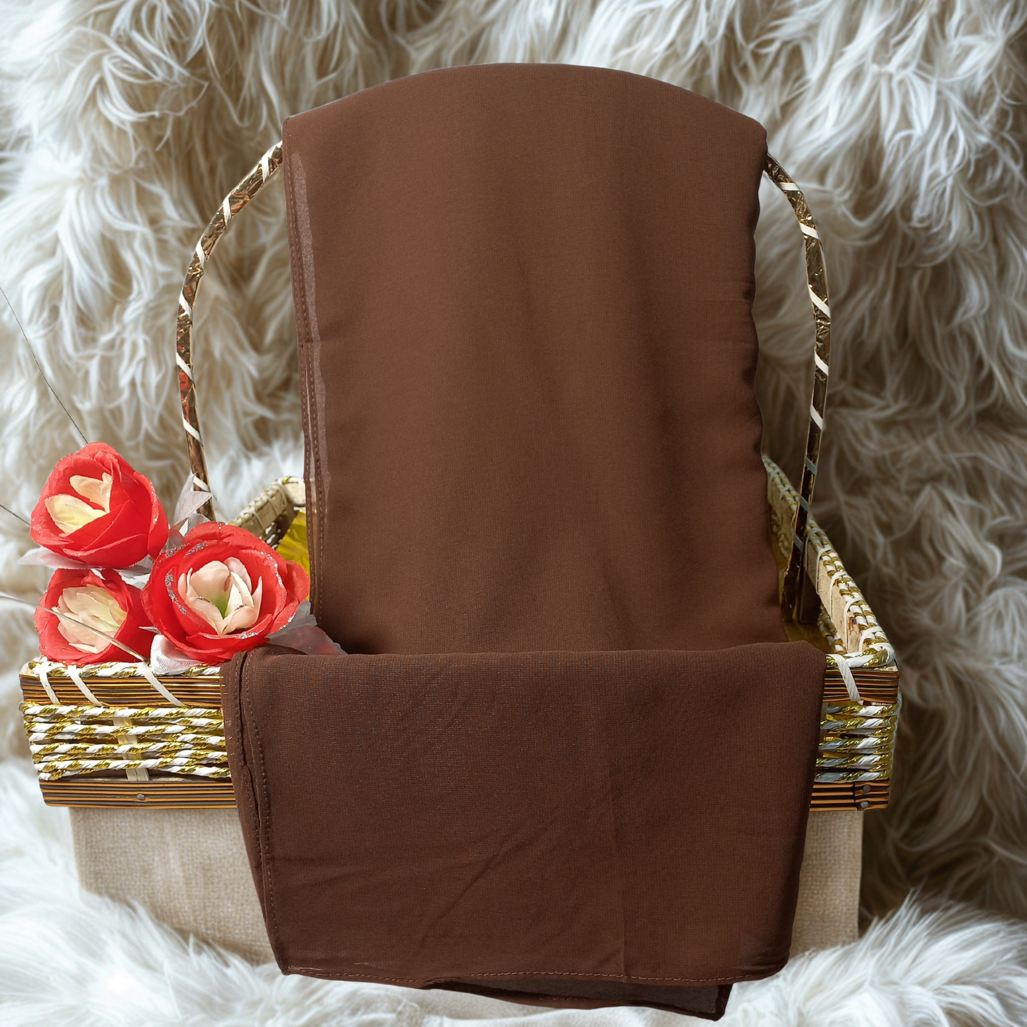 Chocolate Brown Imported China Chiffon Georgette Scarf