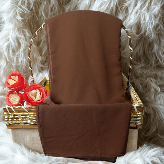 Chocolate Brown Imported China Chiffon Georgette Scarf