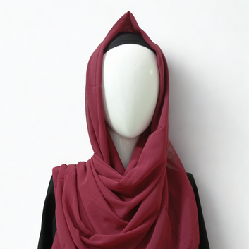 Pinkish-Red China Chiffon Georgette Scarf