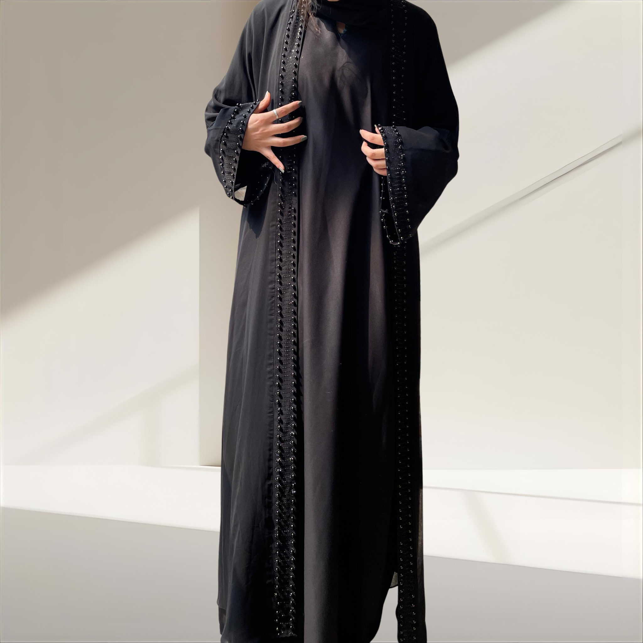 Double Pearls Gown Abaya