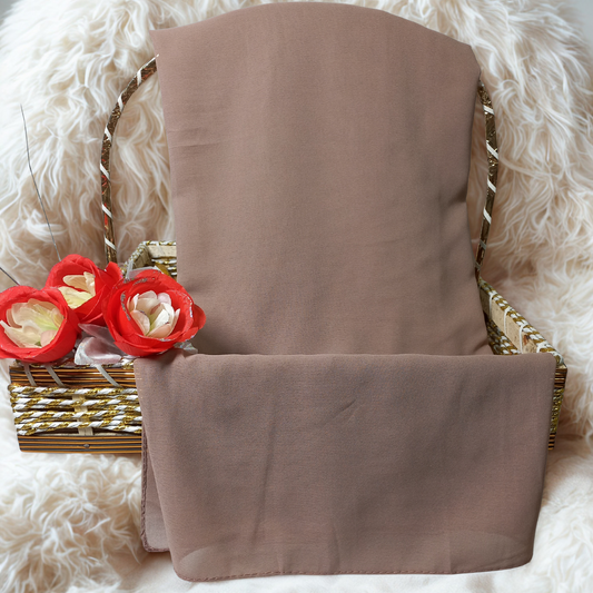 Dusty Taupe Chiffon Georgette Scarf