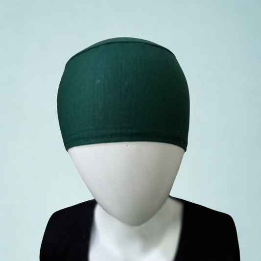 Deep Green Cotton Hijab Cap