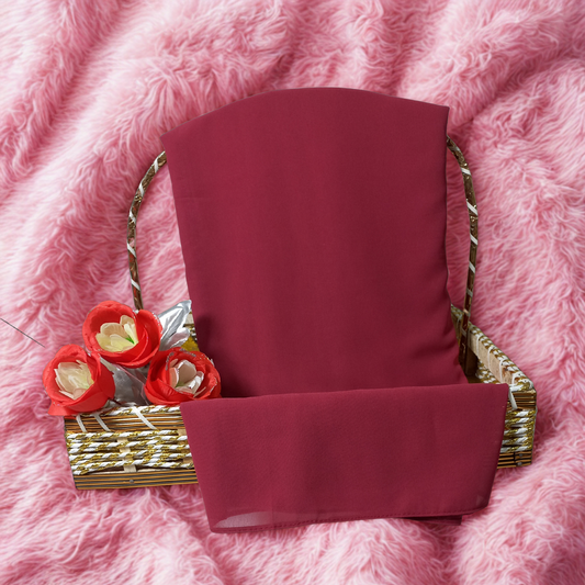 Pinkish-Red China Chiffon Georgette Scarf