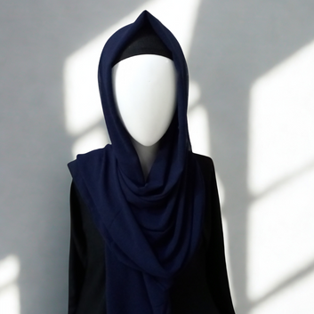 Navy Blue China Chiffon Georgette Scarf