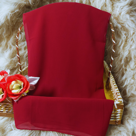 Red  China Chiffon Georgette Scarf