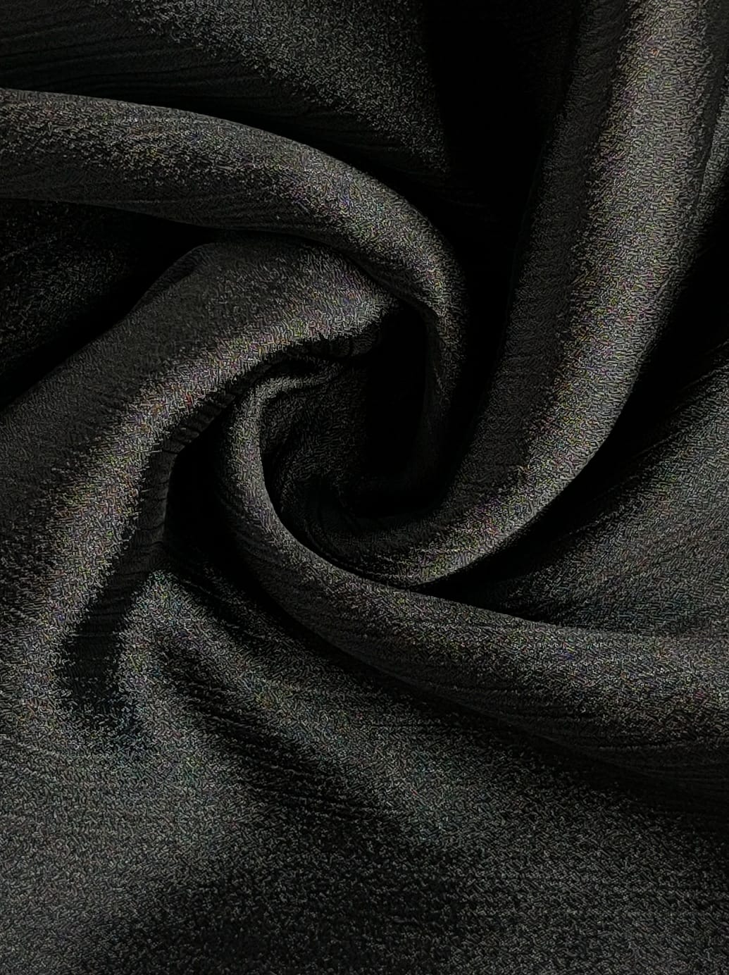 Crinkle Silk Hijab-Black